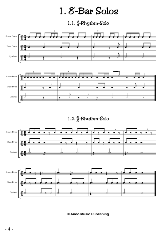 gallery: Solos for Marching Drums - Volume 1, , 50 Solo Pieces for Marching bands: Snare Drum, Bass Drum and Cymbals