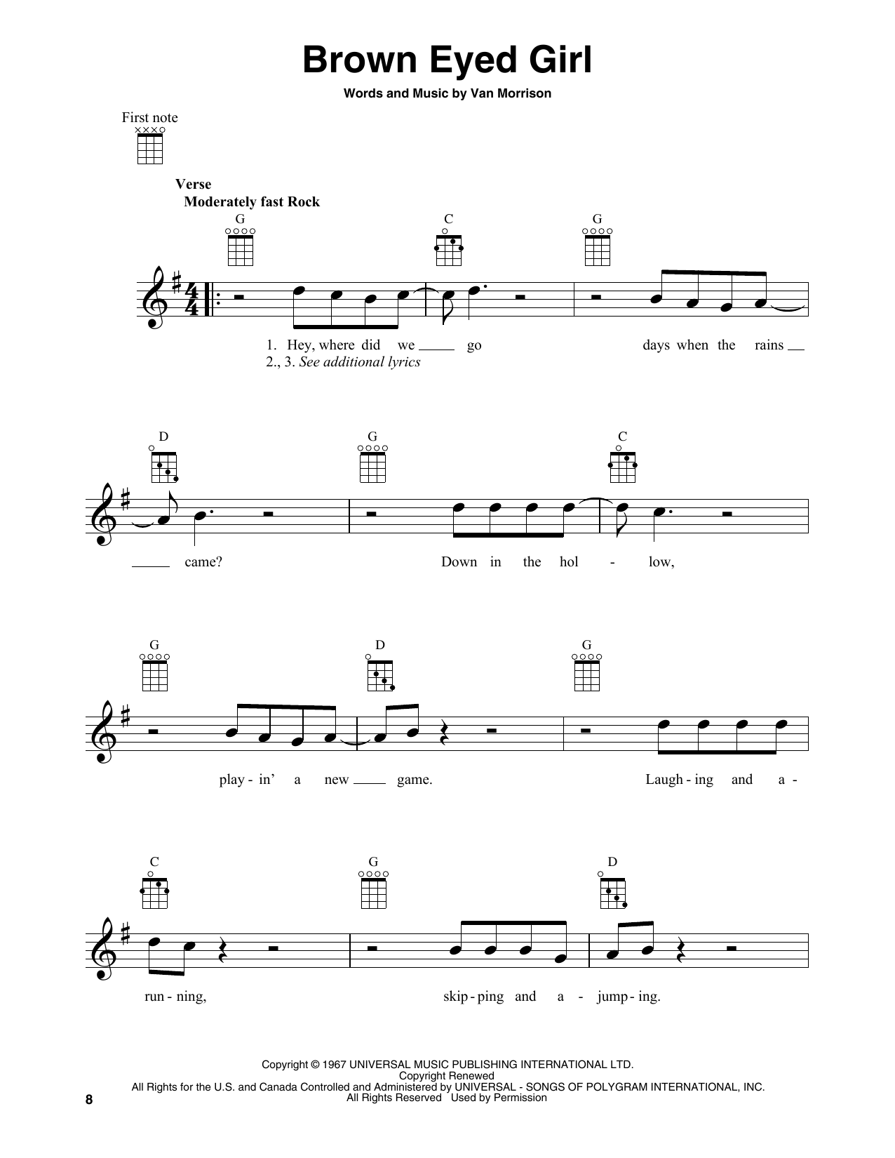 Produktgalerie: Seite 1 von 1 Brown Eyed Girl, Van Morrison, Banjo