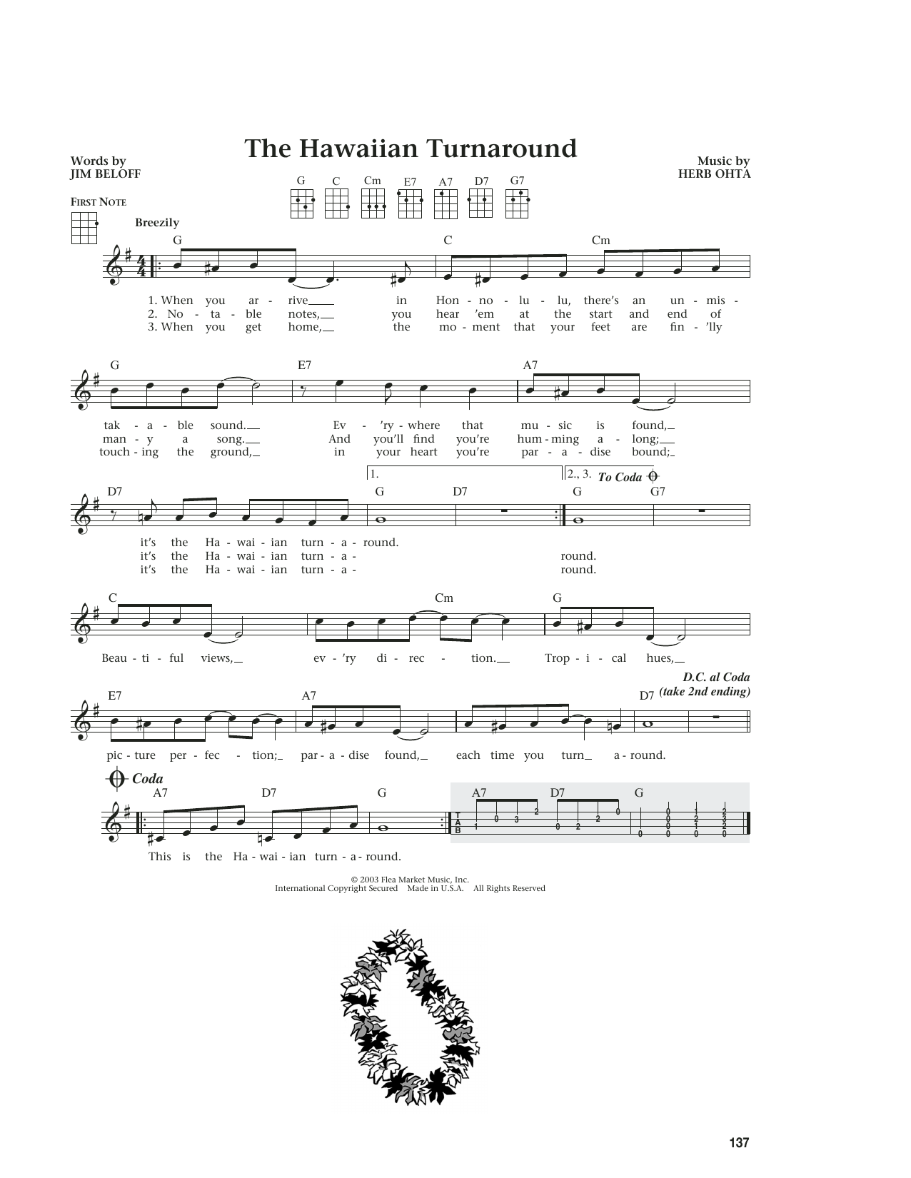 Product gallery: Page 1 of 1 The Hawaiian Turnaround (from The Daily Ukulele) (arr. Liz and Jim Beloff), Herb Ohta and Jim Beloff