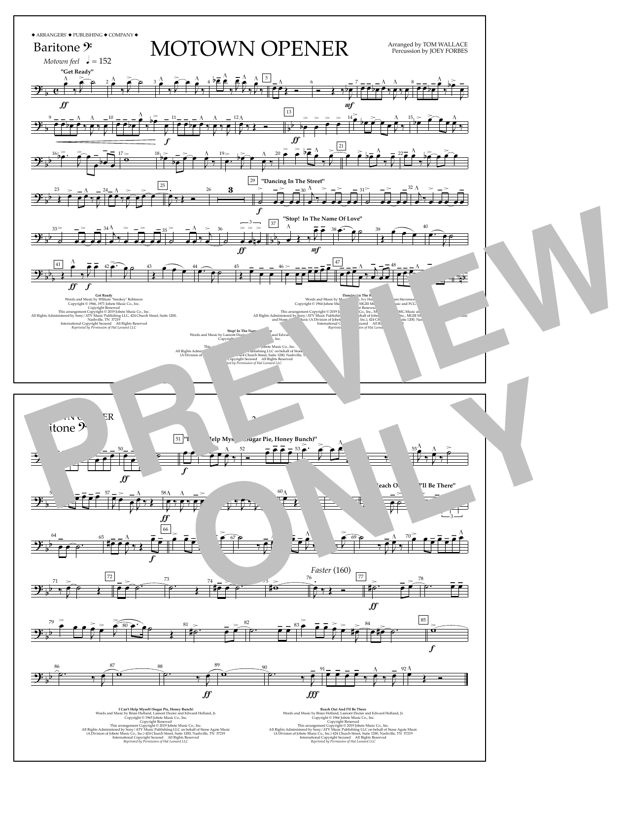 Product picture to: Motown Theme Show Opener (arr. Tom Wallace) - Baritone B.C.