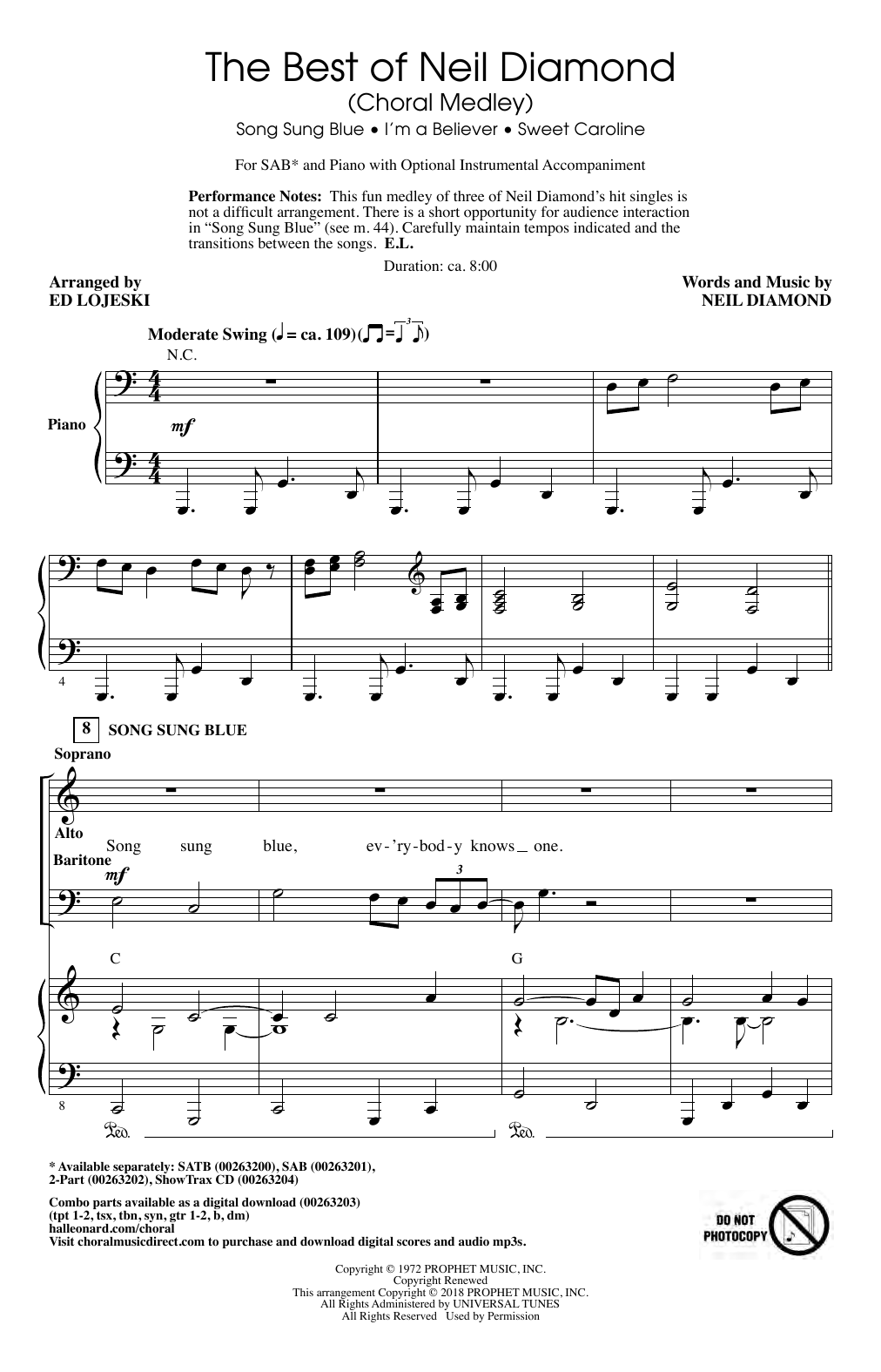 Produktgalerie: Seite 1 von 1 The Best of Neil Diamond (arr. Ed Lojeski), Neil Diamond, Chor