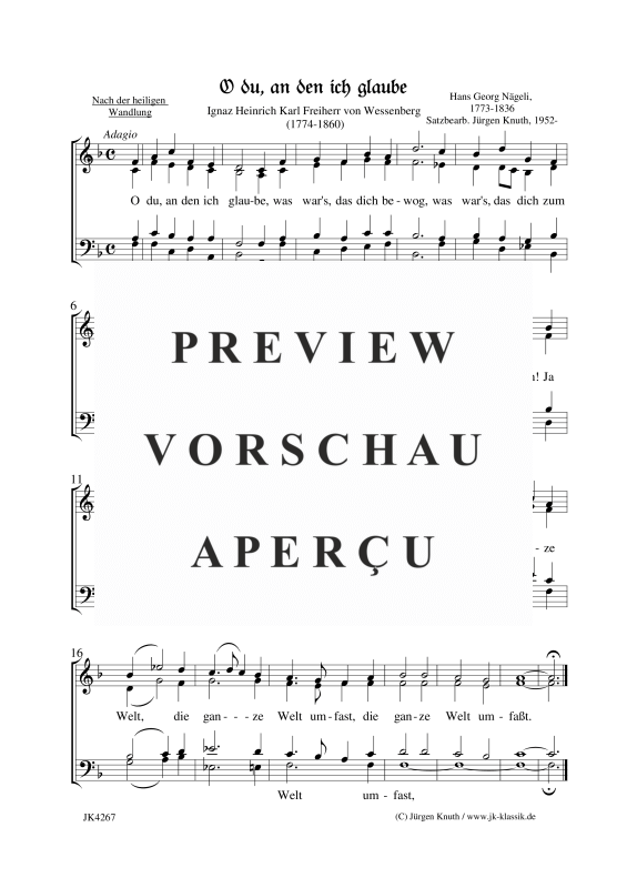 O du, an den ich glaube