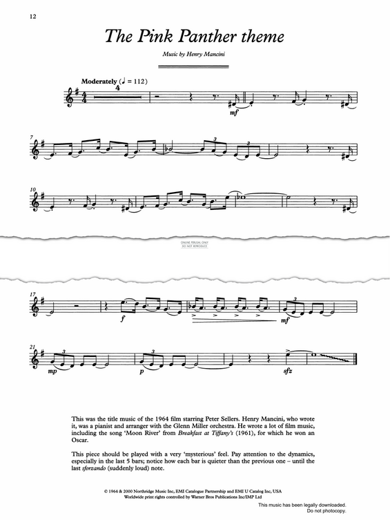 Product gallery: Page 1 of 1 The Pink Panther, Henry Mancini