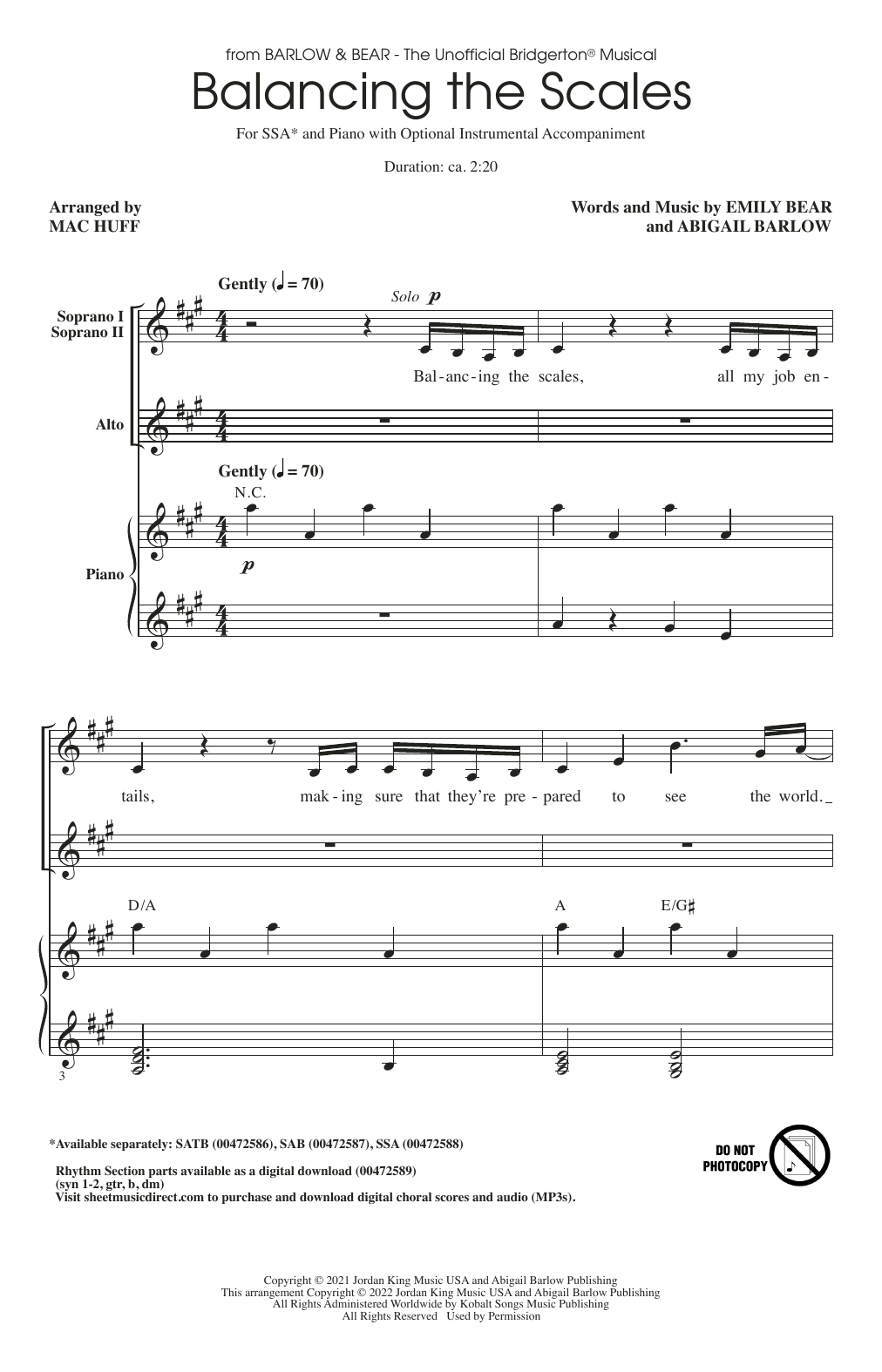 Produktgalerie: Seite 1 von 1 Balancing The Scales (from The Unofficial Bridgerton Musical) (arr. Mac Huff), Barlow & Bear, Chor
