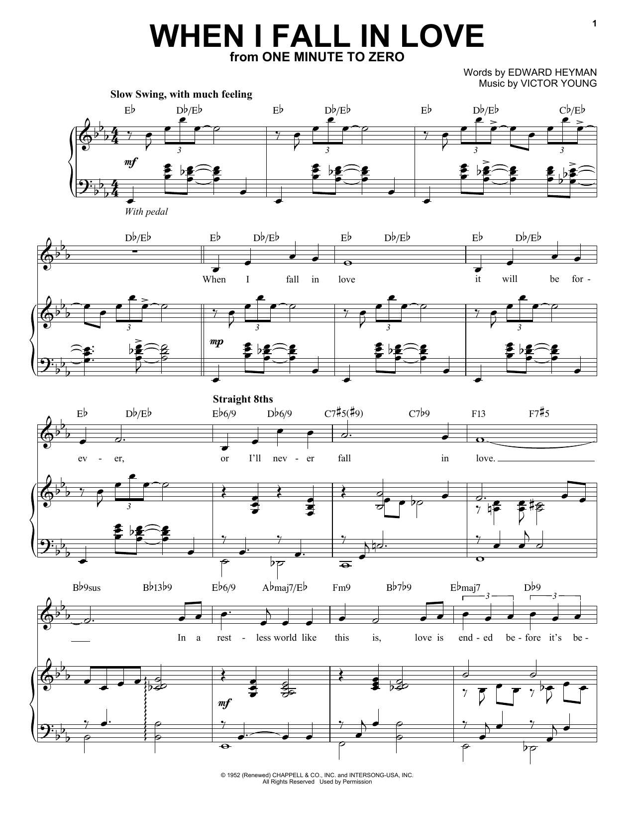 Product picture to: When I Fall In Love [Jazz version] (arr. Brent Edstrom)