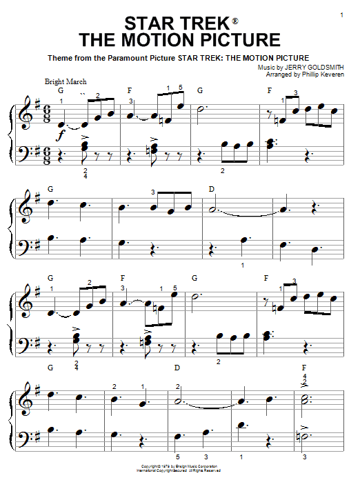 Product picture to: Star Trek The Motion Picture (arr. Phillip Keveren)