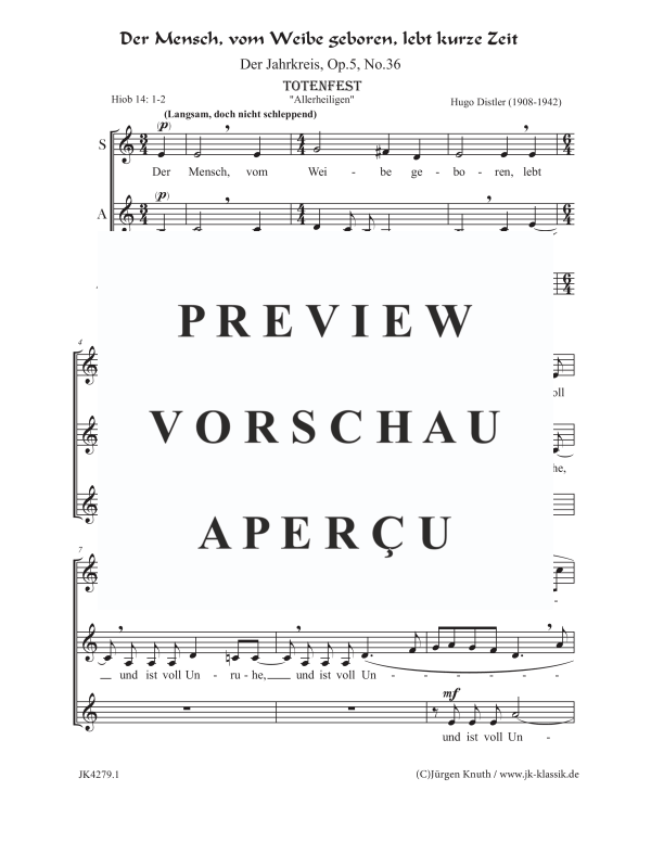 gallery: Der Mensch, vom Weibe geboren, lebt kurze Zeit (Der Jahrkreis, Op.5, Nr.36), , Frauenchor