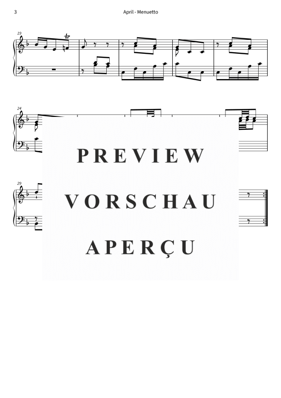 Produktgalerie: Seite 5 von 5 April - Menuetto, , Klavier Solo