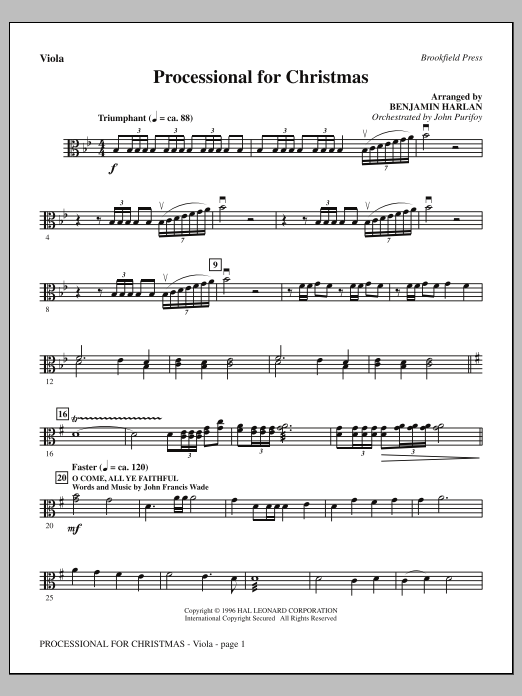 Produktbild zu: Processional For Christmas - Viola
