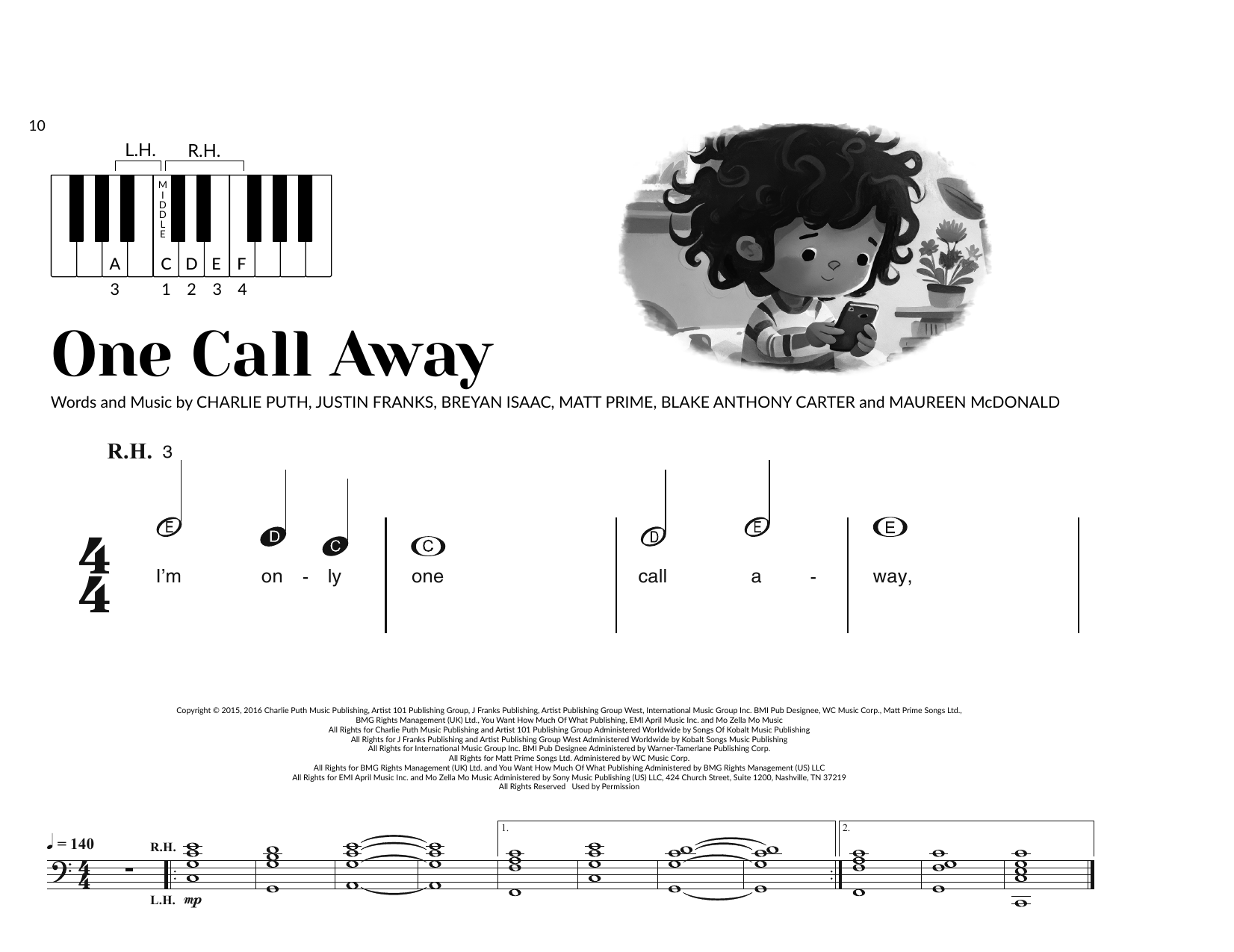Produktbild zu: One Call Away (arr. Brittany McCorriston)