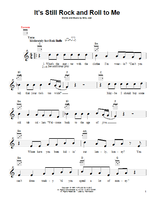 Product gallery: Page 1 of 1 It's Still Rock And Roll To Me, Billy Joel