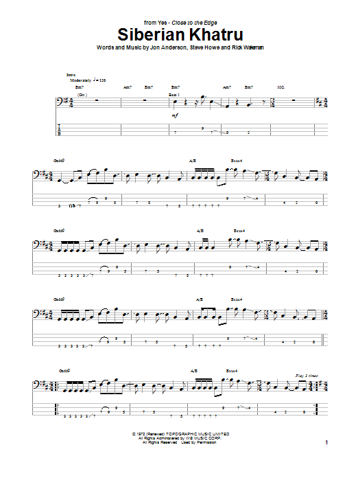 Produktgalerie: Seite 1 von 1 Siberian Khatru, Yes, E-Bass