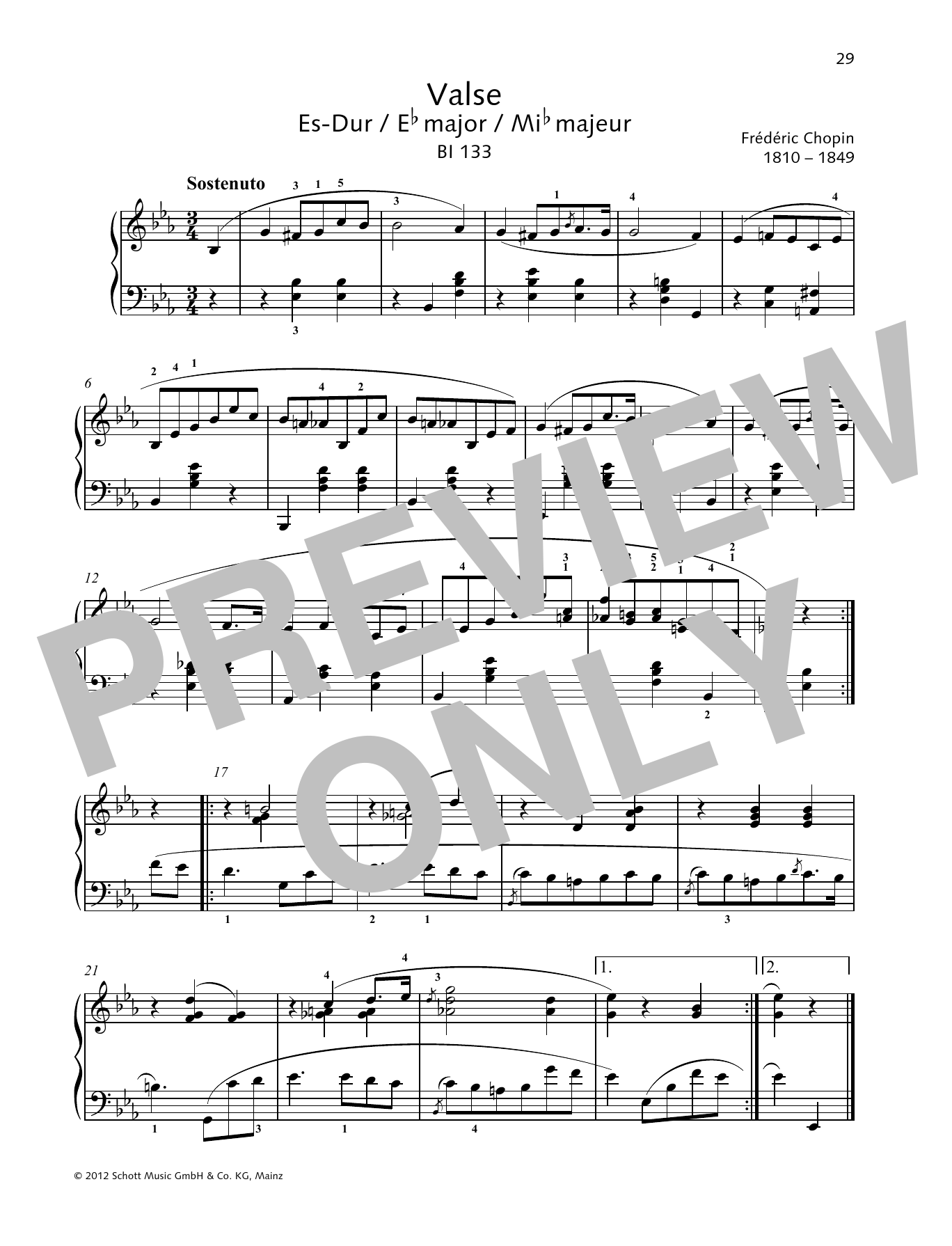 Product gallery: Page 1 of 1 Valse E-flat major, Frédéric Chopin