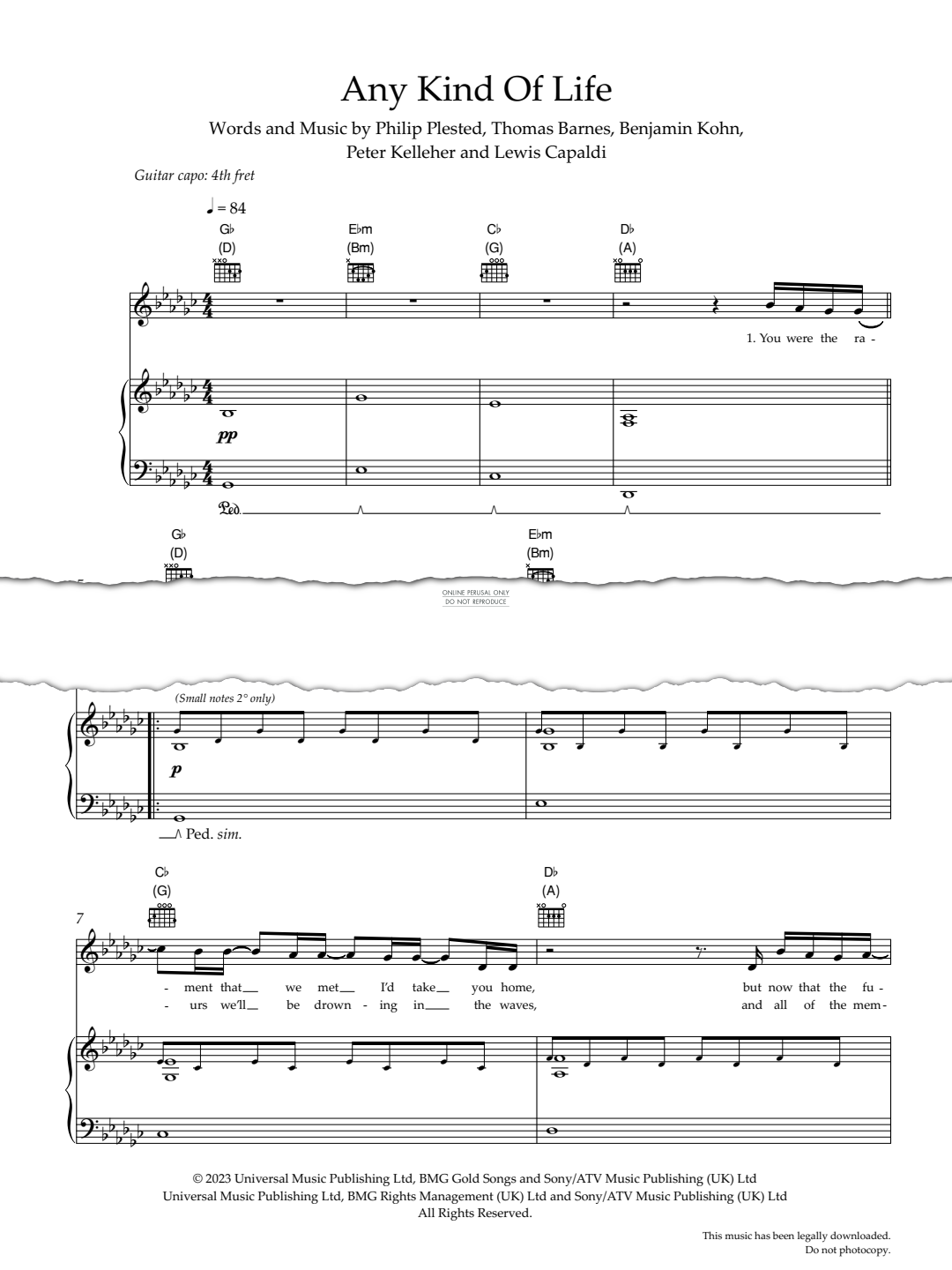 Produktgalerie: Seite 1 von 1 Any Kind Of Life, Lewis Capaldi, Gesang, Gitarre, Klavier