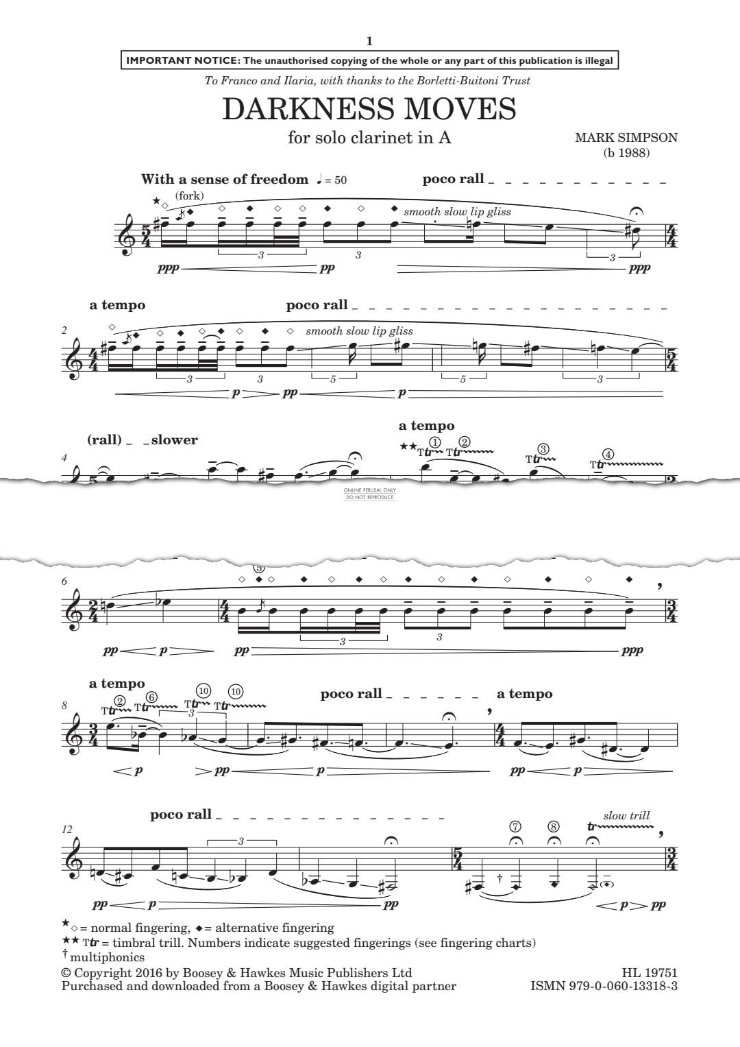 Produktgalerie: Seite 1 von 1 Darkness Moves, Mark Simpson, Klarinette