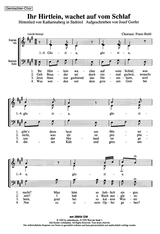 Product picture to: Ihr Hirten wacht auf vom Schlaf Josef Gorfer