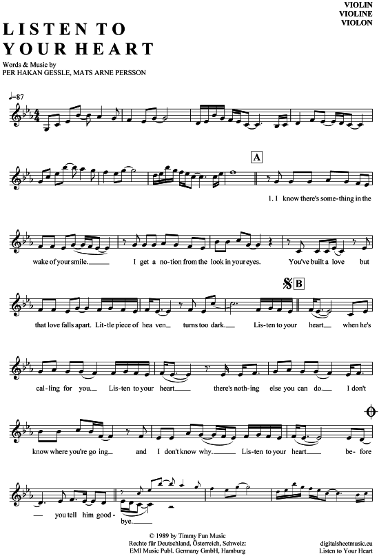 Product picture to: Listen to your heart Roxette