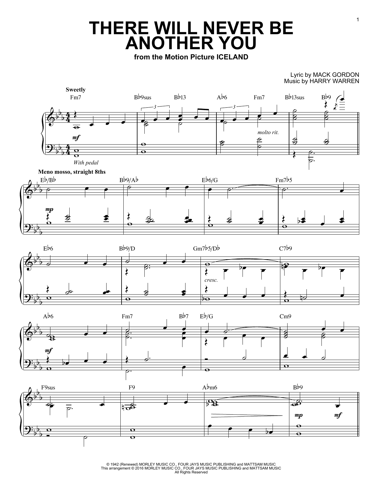 Product gallery: Page 1 of 1 There Will Never Be Another You (arr. Brent Edstrom), Harry Warren