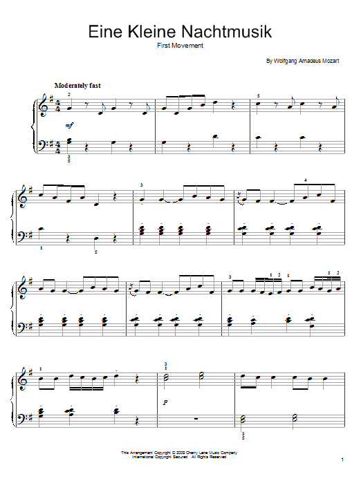Product gallery: Page 1 of 1 Eine Kleine Nachtmusik, Wolfgang Amadeus Mozart
