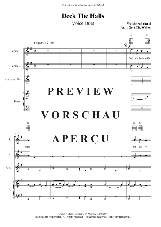 Produktgalerie: Seite 2 von 3 Deck The Halls , , (Gesangs-Duett + Klavier/Gitarre opt.)