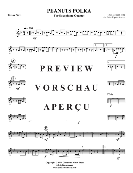 Product gallery: Page 7 of 7 Peanuts Polka , , (Saxophone quartet SATB)