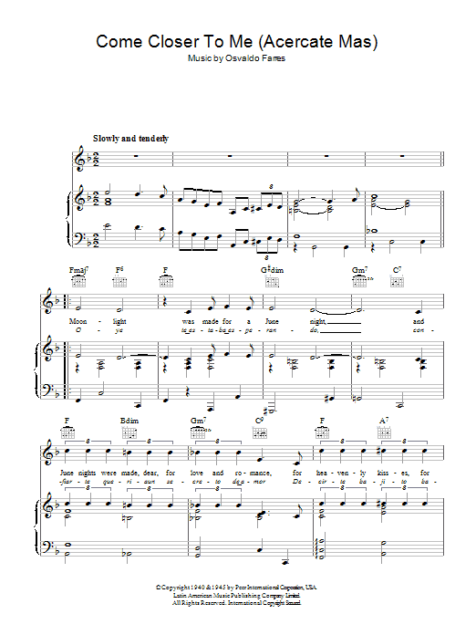 Produktgalerie: Seite 1 von 1 Come Closer To Me (Acercate Mas), Nat King Cole, Gesang, Gitarre, Klavier