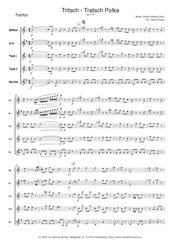 Produktgalerie: Seite 1 von 11 Tritsch-Tratsch, , Saxophon Quintett