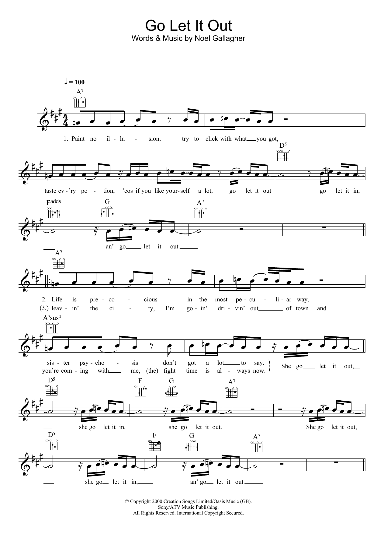 Produktgalerie: Seite 1 von 1 Go Let It Out, Oasis, Melodieinstrument