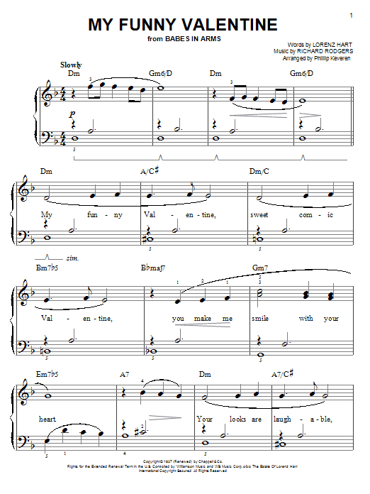Produktbild zu: My Funny Valentine (arr. Phillip Keveren)