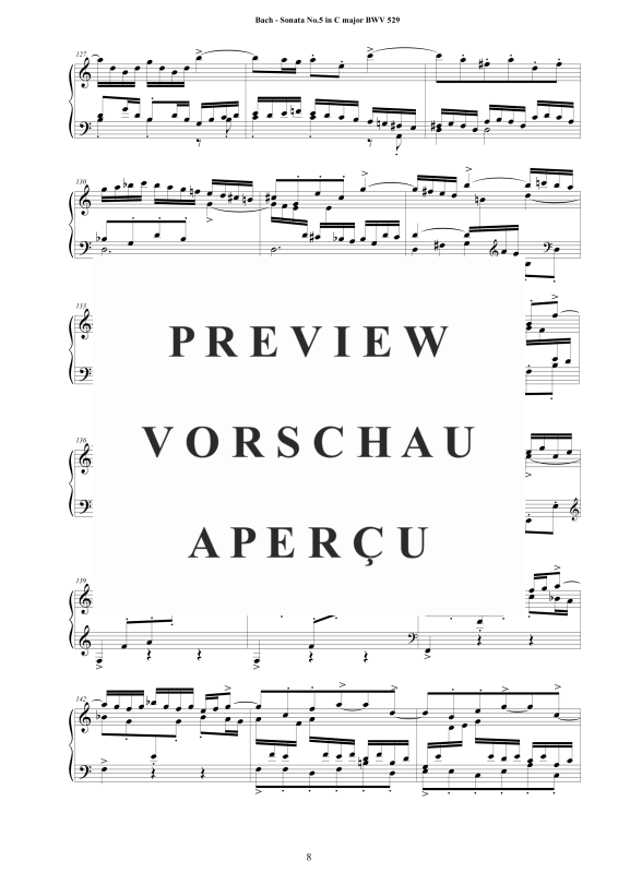 Product gallery: Page 9 of 11 Sonata No.5 in C-Durr BWV 529, , Harpsichord/Solo Piano