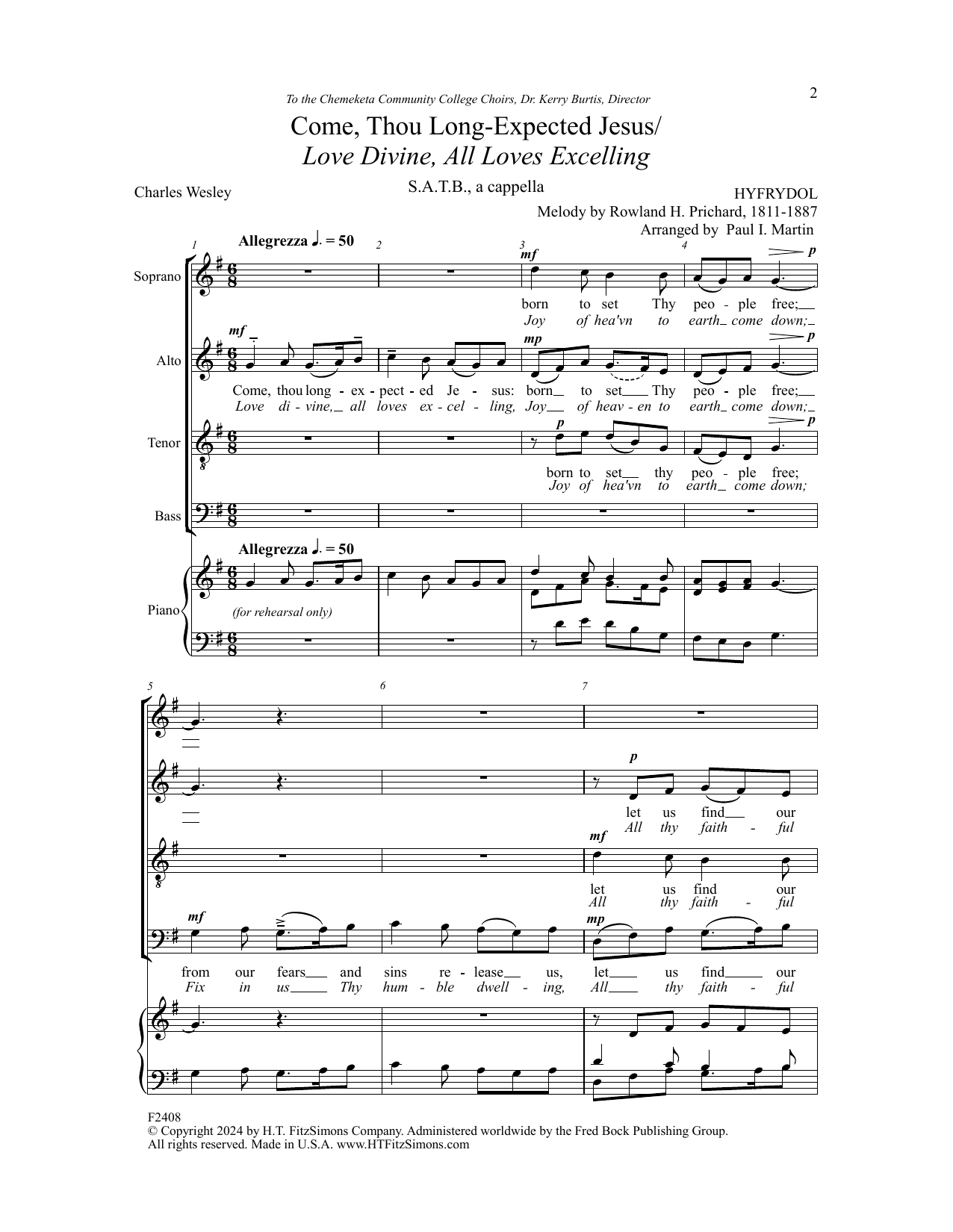 Produktbild zu:  Come, Thou Long-Expected Jesus - Paul I. Martin