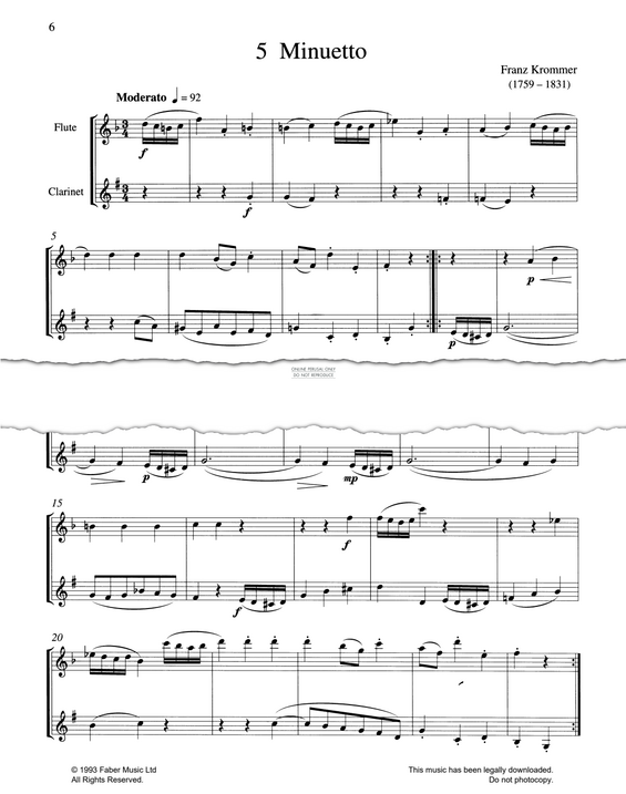 Product gallery: Page 1 of 1 Minuetto, Franz Krommer