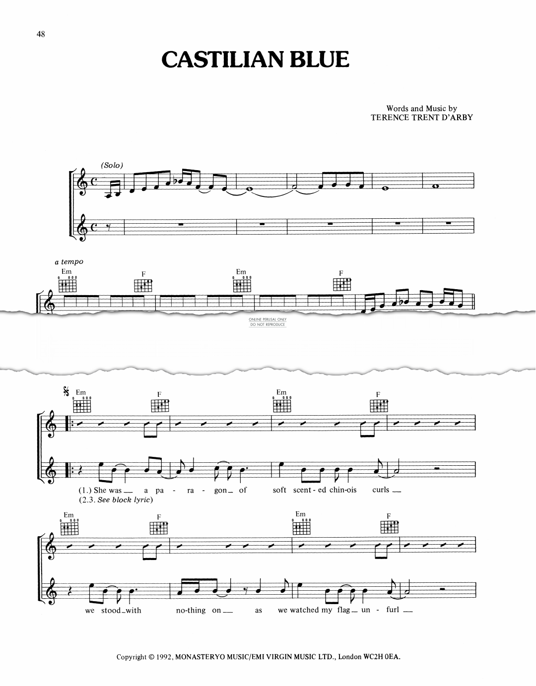 Product picture to: Castilian Blue - Terence Trent D'Arby