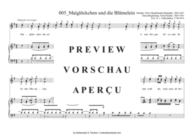 Product gallery: Page 2 of 7 Maiglöckchen und die Blümelein , , Piano and Voice