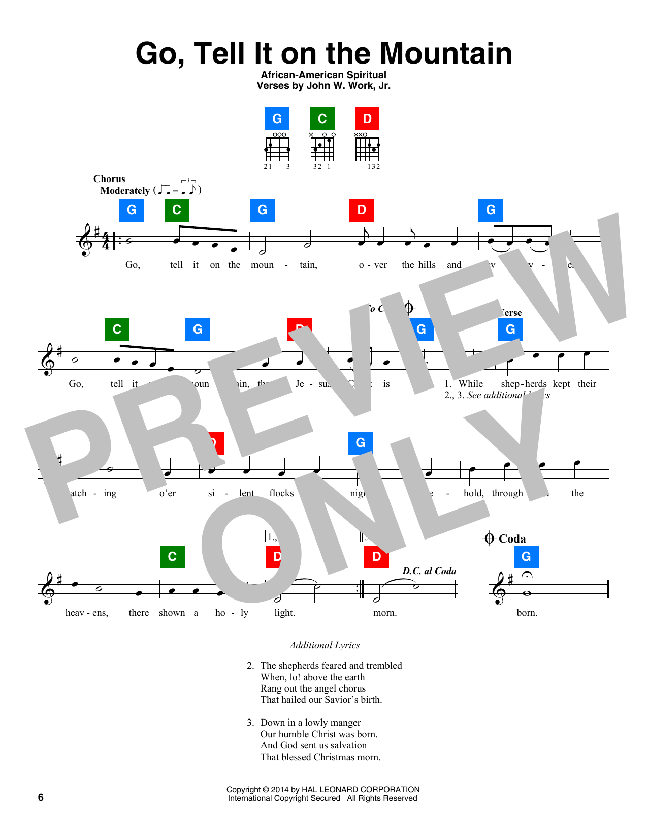 Produktgalerie: Seite 1 von 1 Go, Tell It On The Mountain, African-American Spiritual