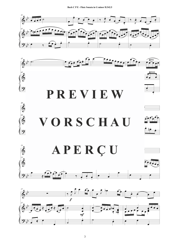 Product gallery: Page 4 of 11 Flute Sonata in G-Moll H542.5, , Flute and Harpsichord/Piano