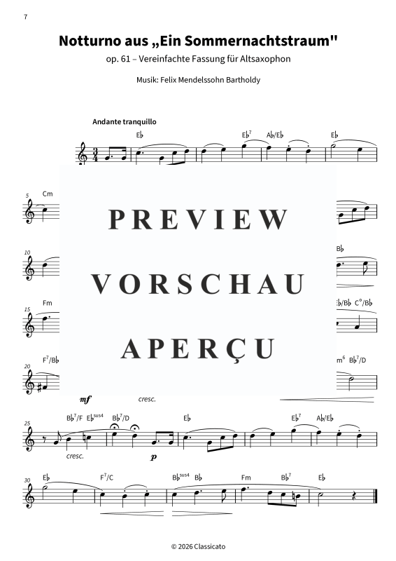 Produktgalerie: Seite 9 von 11 Sanfte Klänge auf dem Altsaxophon - Träumereien & zarte Klassik - Vereinfachte Fassungen, , Alt Saxophon Solo und Akkorde