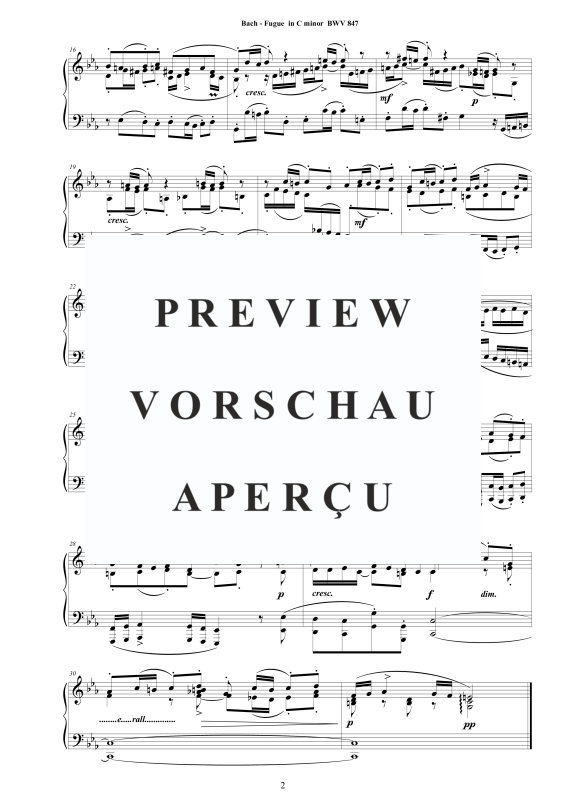 Product gallery: Page 3 of 3 Fugue in C minor BWV 847, , Solo Piano