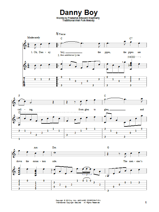 Produktgalerie: Seite 1 von 1 Danny Boy, Frederick Edward Weatherly, Gitarre