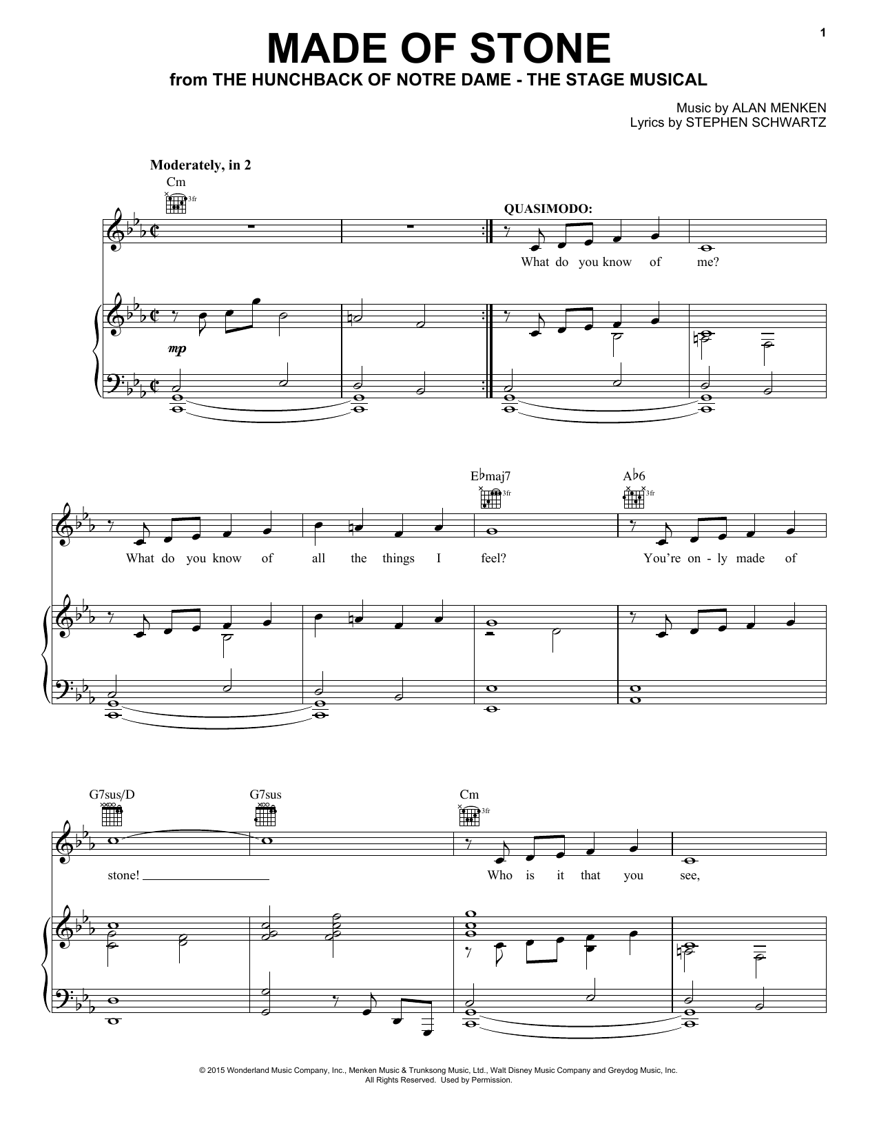 Produktbild zu: Made Of Stone (from the musical The Hunchback of Notre Dame)