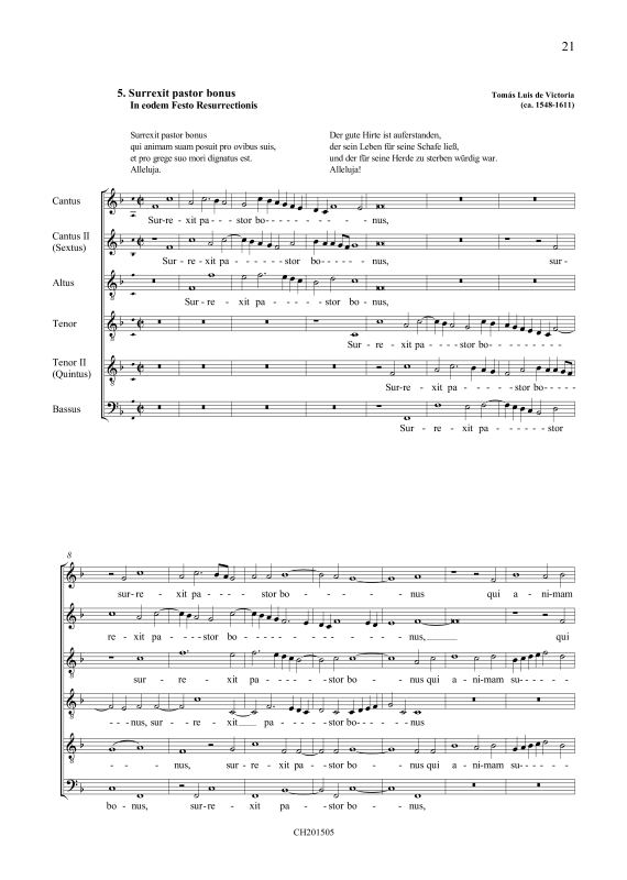 Product picture to: Surrexit pastor bonusTomás Luis de Victoria