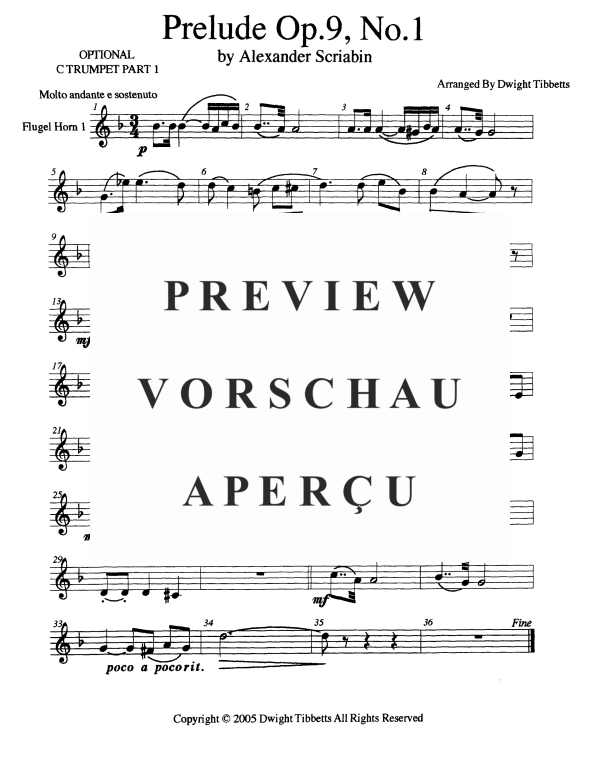 Product gallery: Page 8 of 11 Prelude, Opus 9 No. 1, , Brass Quintet