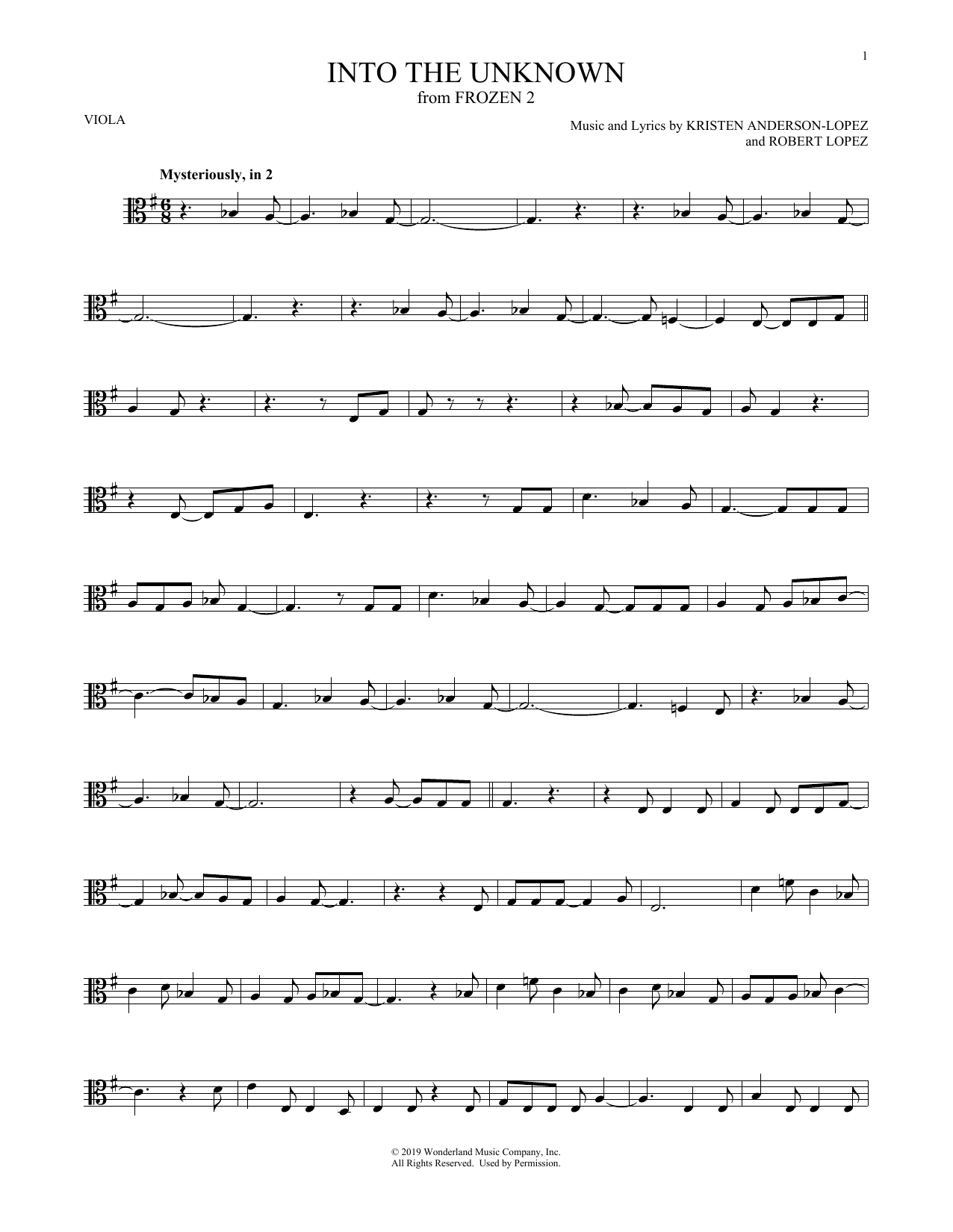 Product gallery: Page 1 of 1 Into The Unknown (from Disney's Frozen 2), Idina Menzel and AURORA