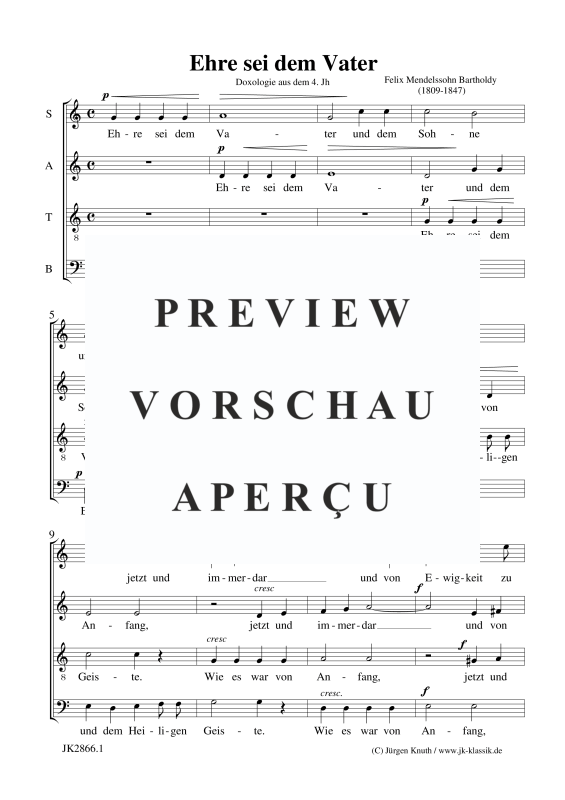 Product gallery: Page 4 of 5 Ehre sei dem Vater , , (mixed choir)