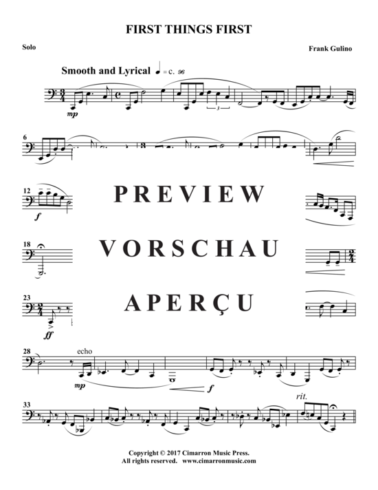 Product gallery: Page 4 of 8 First Things First , , (Bass Trombone/Tuba Solo)