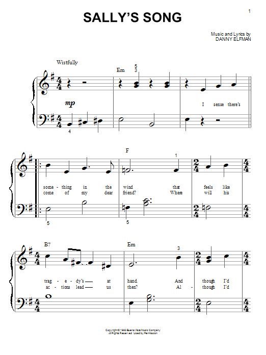 Produktbild zu: Sally's Song (from The Nightmare Before Christmas)