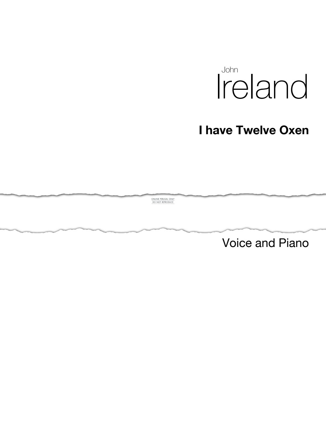 Produktgalerie: Seite 1 von 1 I Have Twelve Oxen, John Ireland, Gesang, Klavier