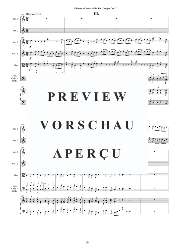 Product gallery: Page 11 of 11 Concerto No.5 in C-Dur Op.7, , 2 Solo Oboes, String Ensemble, and Harpsichord (Bc)