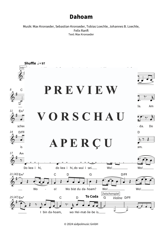 gallery: Dahoam, DeSchoWieda, (Leadsheet)