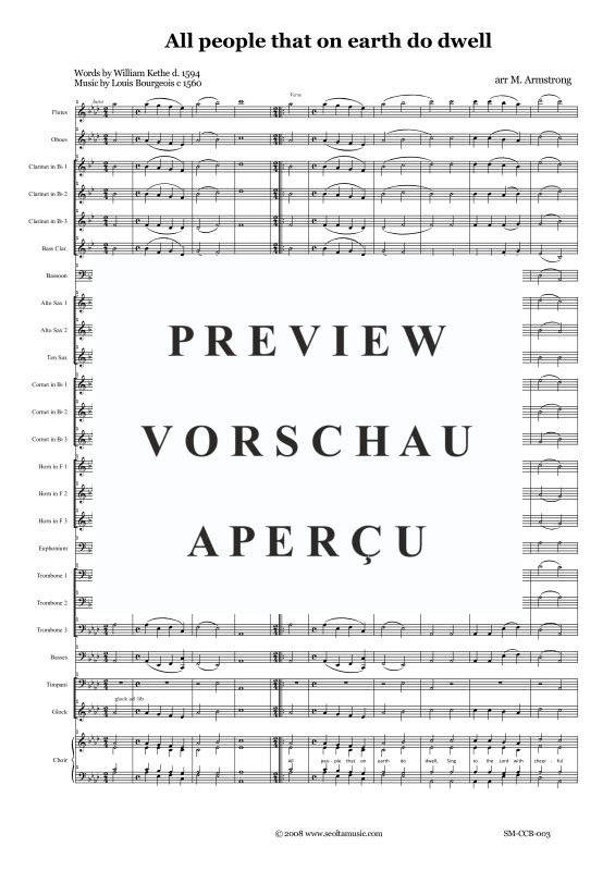 Produktgalerie: Seite 6 von 11 All people that on earth do dwell, , Hymne für Gemischter Chor und Concert Band